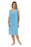 Dobby Spot Bus 40L Nightdress - Blue