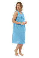 Dobby Spot Bus 40L Nightdress - Blue
