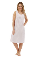 Dobby Spot Bus 40L Nightdress - Pink