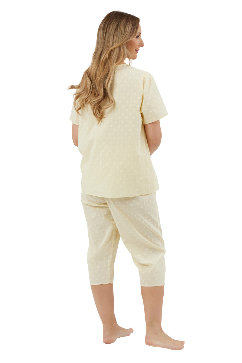 Dobby Spot Pyjama - Lemon