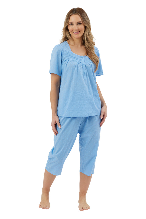 Dobby Spot Pyjama - Blue