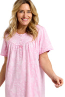 Dotty Floral Nightdress - Pink