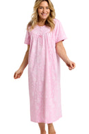Dotty Floral Nightdress - Pink