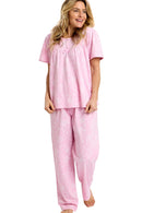 Dotty Floral Yoke Pyjama - Pink