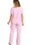 Dotty Floral Yoke Pyjama - Pink