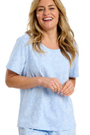 Dotty Floral 3/4 Pyjama - Blue