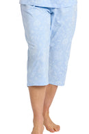 Dotty Floral 3/4 Pyjama - Blue