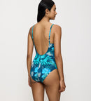 Summer Fleur Print Swimsuit - Turquoise Multi