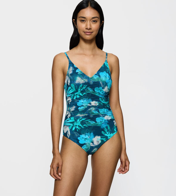 Summer Fleur Print Swimsuit - Turquoise Multi