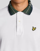 Tartan Collar Polo Shirt - White