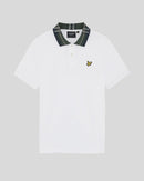 Tartan Collar Polo Shirt - White