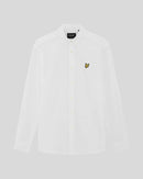 Linen Blend Oxford Shirt - White