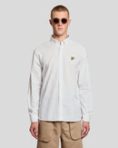 Linen Blend Oxford Shirt - White