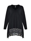 LACE FINISH JUMPER - Black