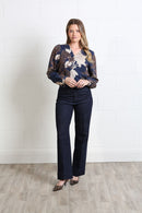 Mia Floral Blouse - Blue Floral