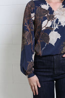 Mia Floral Blouse - Blue Floral