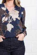 Mia Floral Blouse - Blue Floral