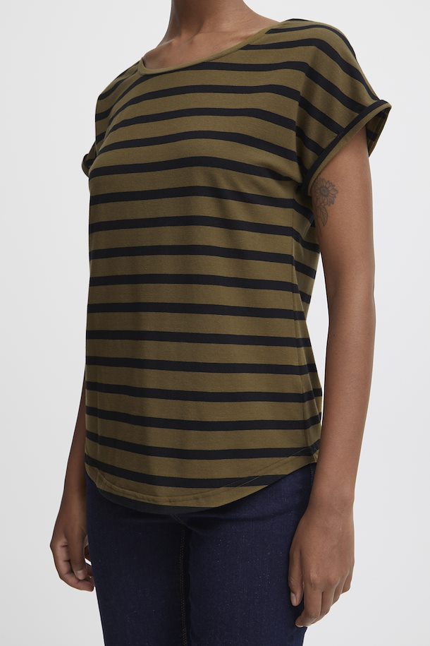 Pamila Round Neck T-Shirt - Military Olive Mix