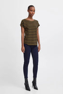 Pamila Round Neck T-Shirt - Military Olive Mix