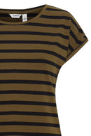 Pamila Round Neck T-Shirt - Military Olive Mix