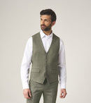 Jude Herringbone Waistcoat - Sage Green