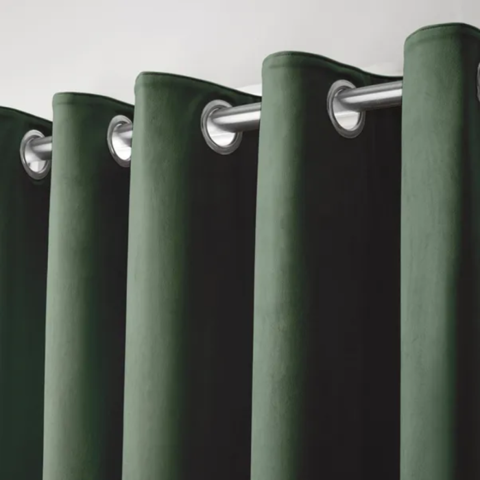 Montrose Readymade Eyelet Curtains - Bottle Green