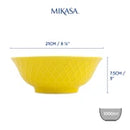 Yellow and Blue Geometric Stoneware Ramen Bowl - 21cm