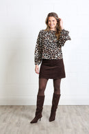 Naomi Print Blouse - Leopard