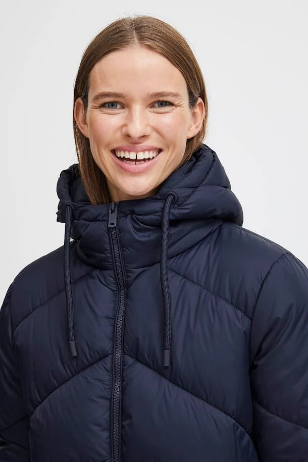 Bomina 6 Long Padded Jacket - Navy Blazer