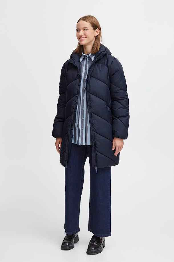Bomina 6 Long Padded Jacket - Navy Blazer