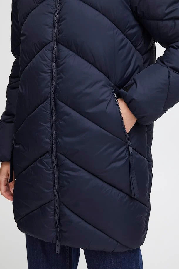 Bomina 6 Long Padded Jacket - Navy Blazer