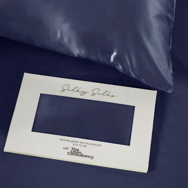Silky Silks 100% Mulberry Silk Pillowcase - Navy