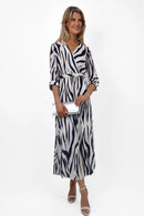 Positano Dress - Navy Print