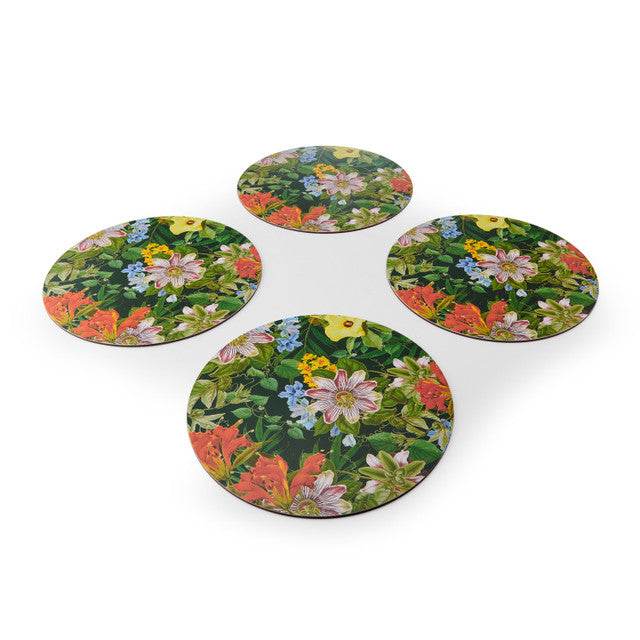 Floral Pack of 4 Round Placemats