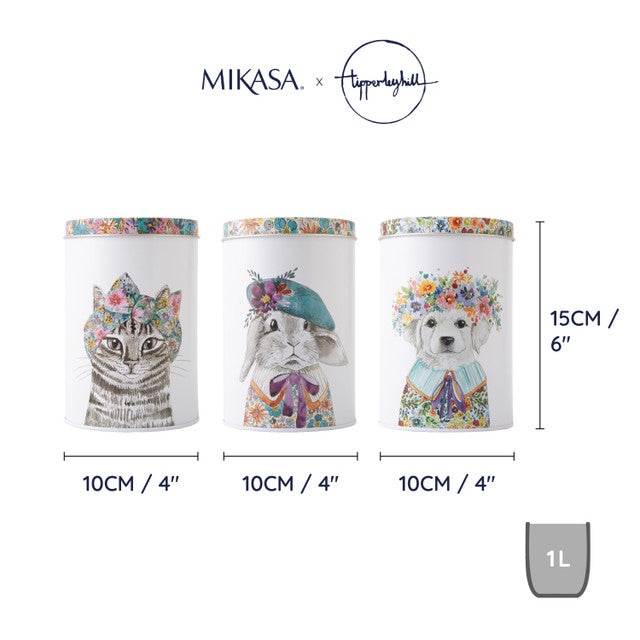 Tipperley Hill Set Of 3 Storage Canisters With Lid