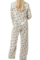 Satin Tiger Print Pyjama - Oatmeal