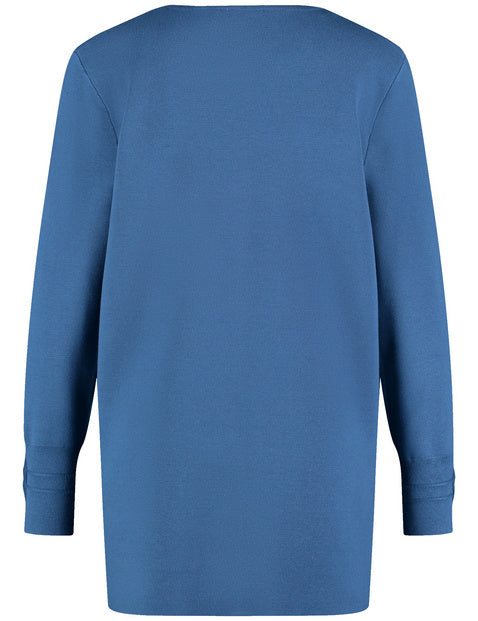 Blue Dimension Long Cardigan - Blue Steel