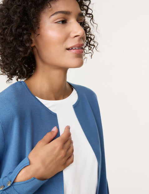 Blue Dimension Long Cardigan - Blue Steel