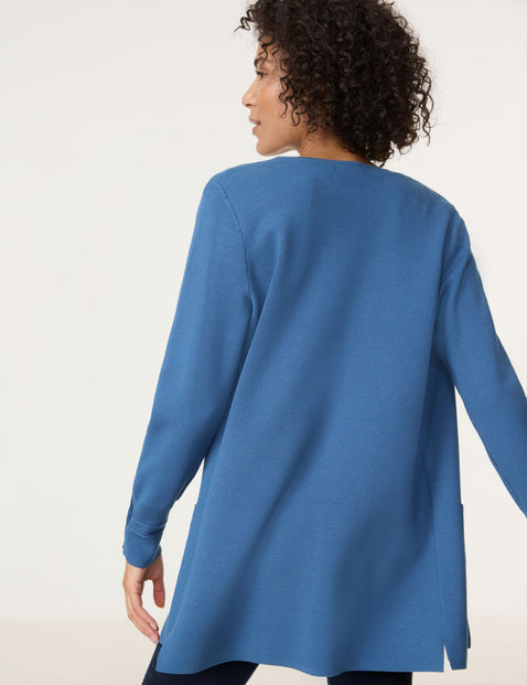 Blue Dimension Long Cardigan - Blue Steel