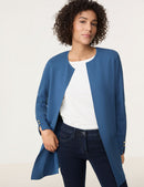 Blue Dimension Long Cardigan - Blue Steel