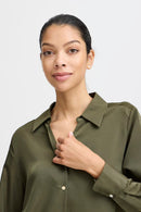 Dolora Plain Shirt - Olive Night