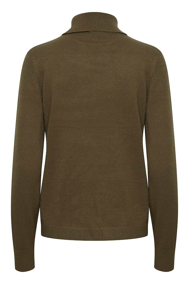 Manina Roll Neck Jumper - Olive Night