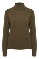 Manina Roll Neck Jumper - Olive Night