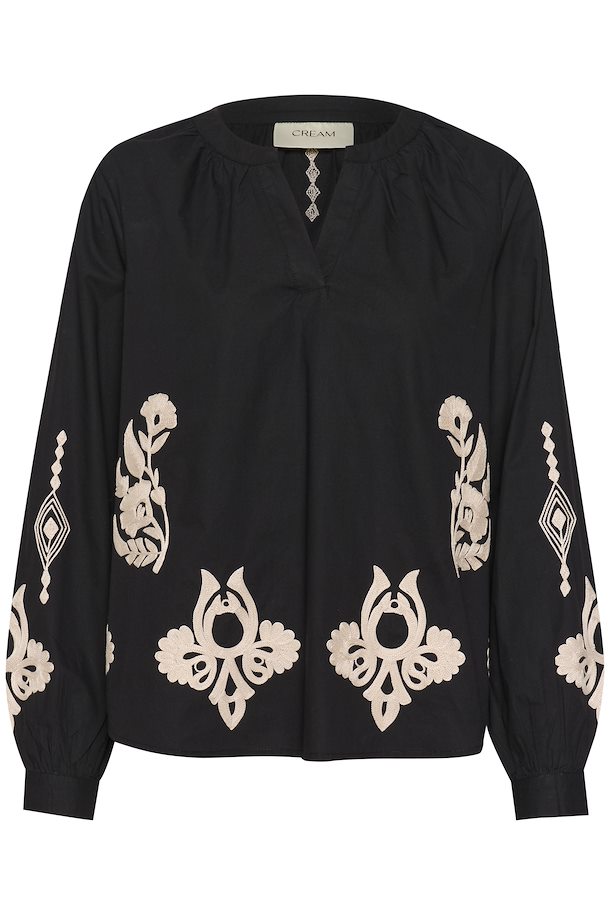 Ipilo Motif Blouse - Oriental Black/offwhite