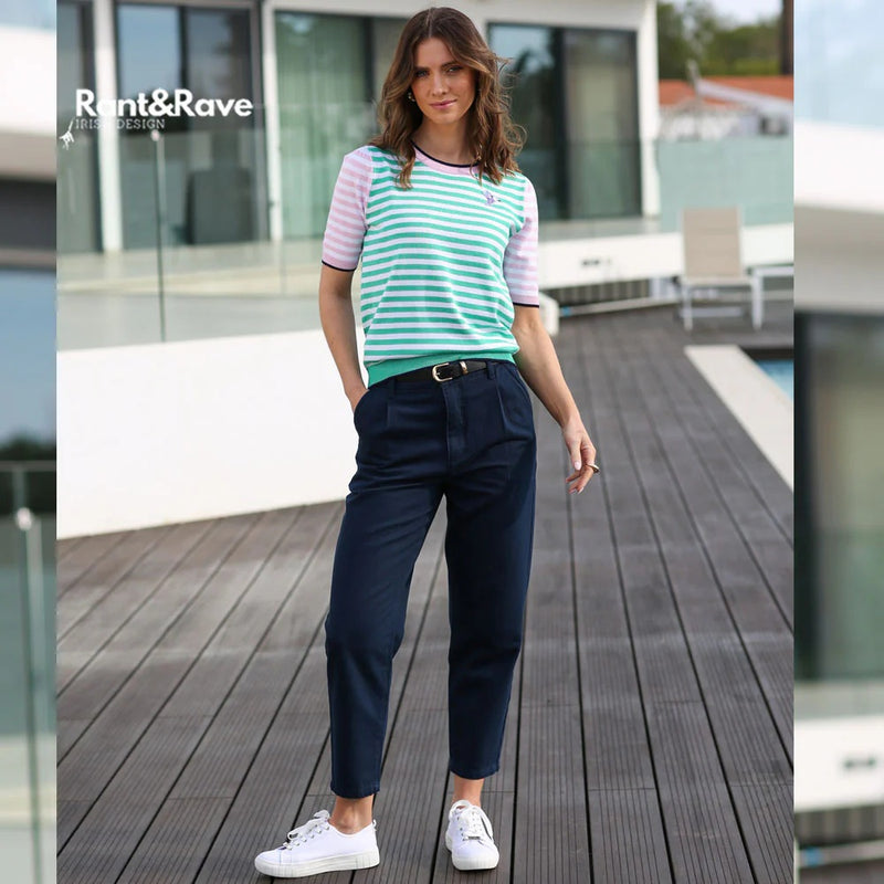 Orla Stripe Jumper - Mint