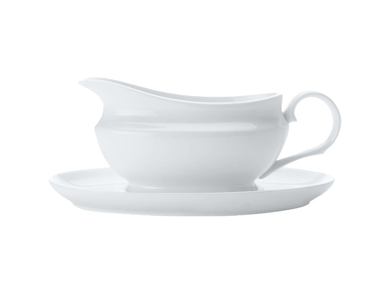 White Basics Gravy Boat & Saucer 550ML
