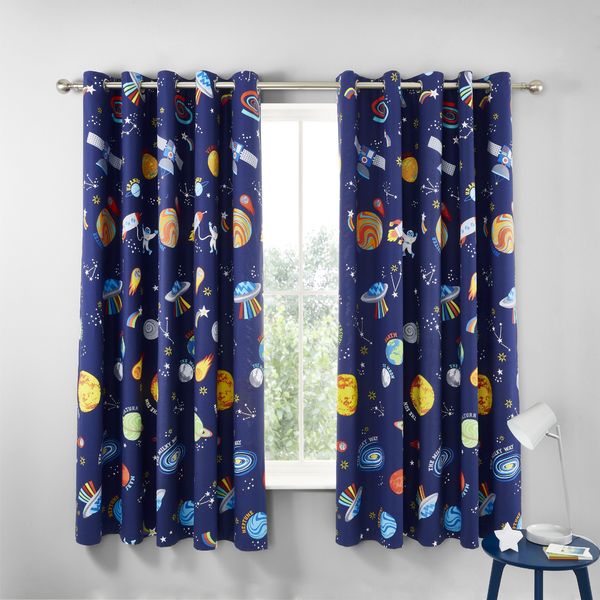 Lost In Space 66x72 Eyelet Curtains