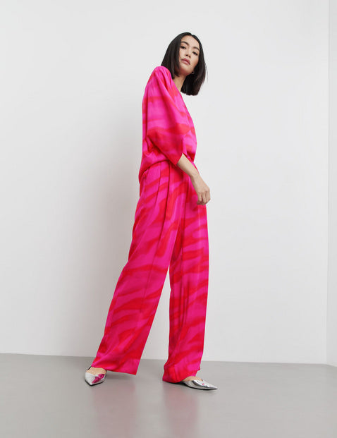 At The Riviera Trousers - Magenta Print