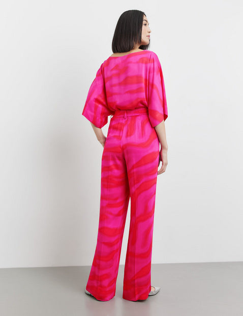 At The Riviera Trousers - Magenta Print