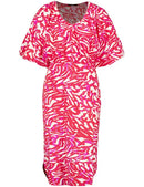 At The Riviera Dress - Digital Red Print